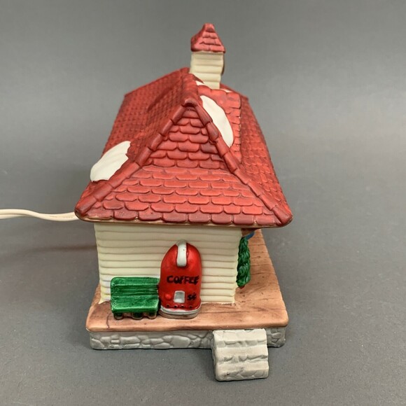 1990 Dickensville Collectibles Porcelain Lighted House Wesaon Station - Picture 5 of 11